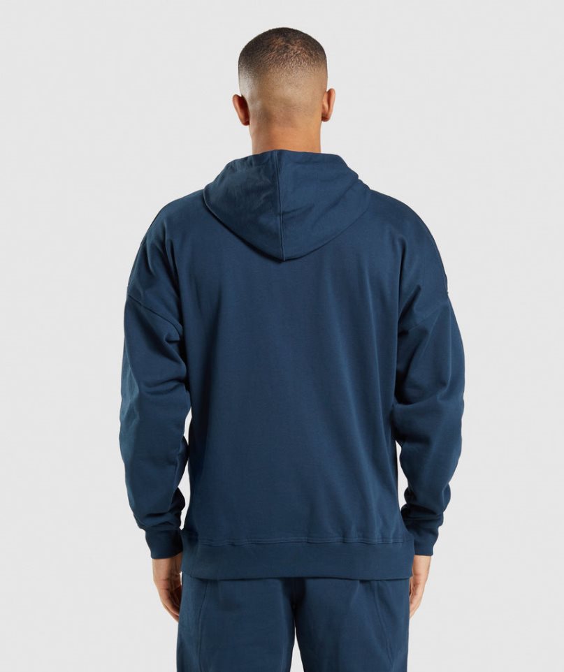 Men's Gymshark Essential Zip Up Hoodie Navy | CA 758N63